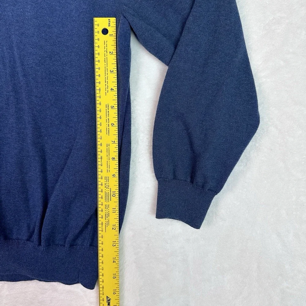 Jos A Bank Mens 1/4 Zip Size XL Blue Pima Cotton Sweater EUC